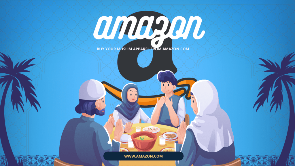 Blue Illustrated Muslim Family Ramadan Greeting Facebook Cover 1