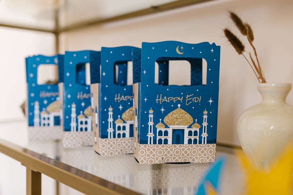 Blue and White Gift Boxes